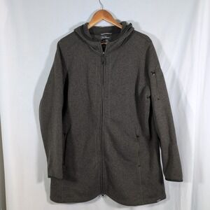 LL Bean Full-zip Green Fleece Jacket Item 503355 Womens 1X Reg